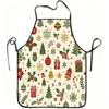 1pc Christmas Elements Print Apron, Durable and Easy To Clean, Adjustable Waistband, Polyester Material, for Kitchen Cooking, Gardening, Orchard Picki