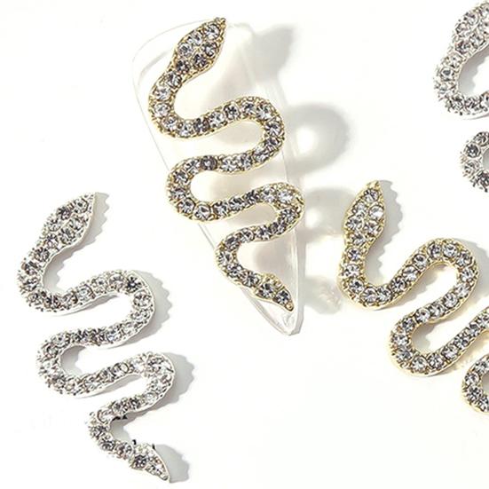 Yousheng 10Pcs/Set Nail Ornament DIY Jewelry Glitter Minimalist Snake Artistic Novelty Nail Jewelry for Women