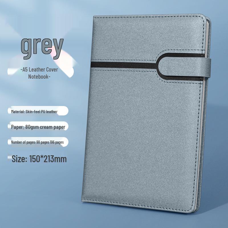 A5 Creative Faux Leather Business Notebook with Magnetic Clasp, Thickened Diary