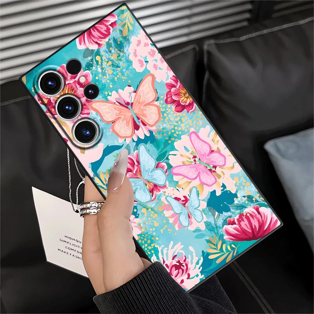 Cartoon Butterfly Flower Funda Phone Cover Case for Samsung Galaxy S26 Ultra S25 Plus S24 S20 Ultra S23 Note 20 8 9 10 S10 S9