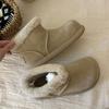 New Styles of Snow Boots, Women's Shoes, Large-head Fleece Anti-slip Shoes, Short Boots