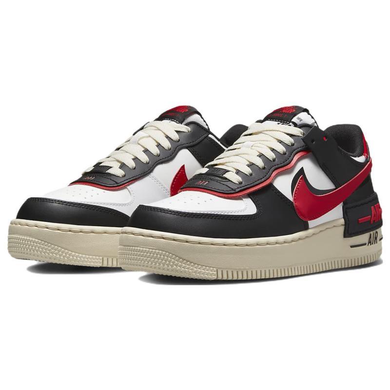 Nike Air Force 1 Low Shadow Summit White University Red Black Women's Sneakers DR7883-102