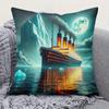 Titanic Moonlit Iceberg DoubleSided Decorative Throw Pillow Case Nautical Theme Cushion Cover for Sofa Living Room Home Decor