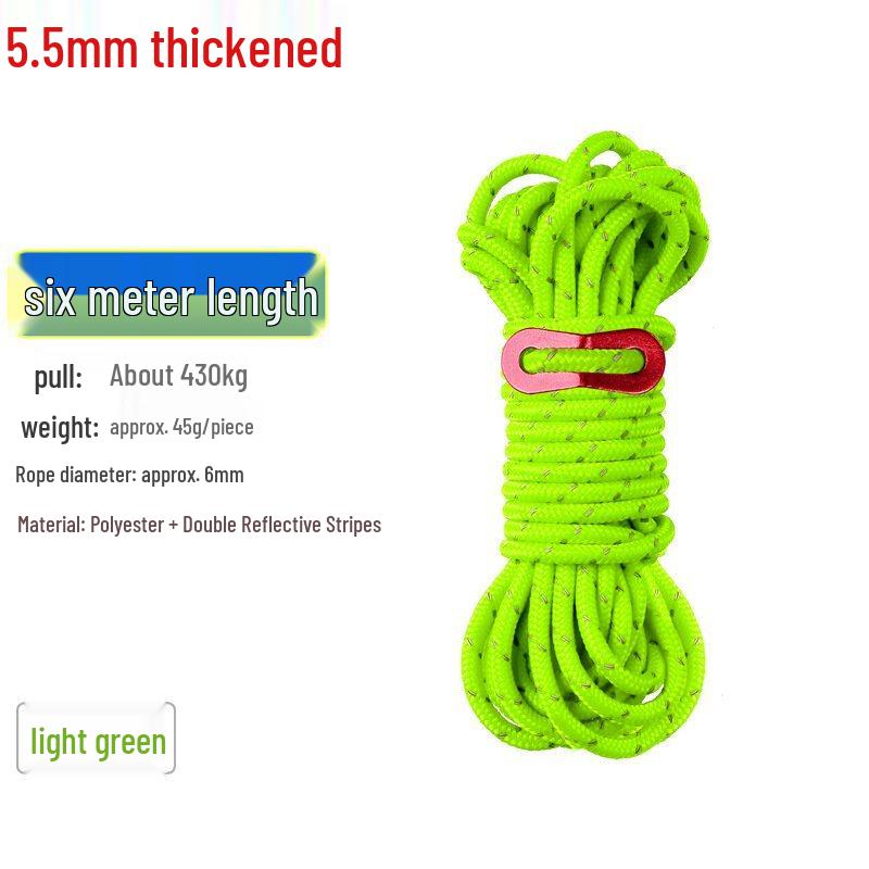 ZISIZ Thickened Reflective Camping Tent Rope