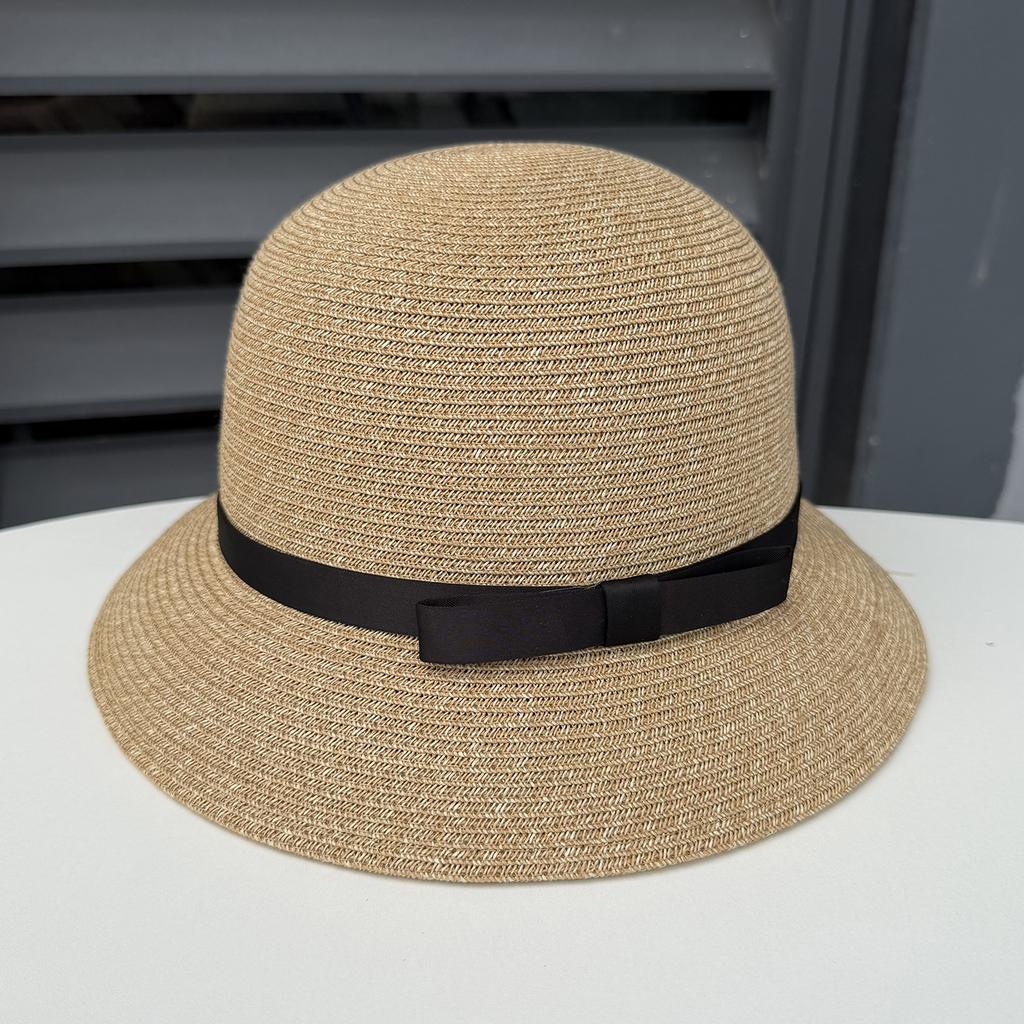 Fine Papyrus Woven Sun Hat Summer Simple Straw Hat Women Hepburn Wind Beach Vacation Breathable Beach Hat