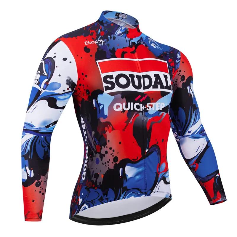 

2026 Soudal Quick Step Team Autumn Cycling Jersey Set Men Bike Clothes Long Sleeve Clothing Bicycle Uniform MTB Maillot Ropa Ciclismo XXL