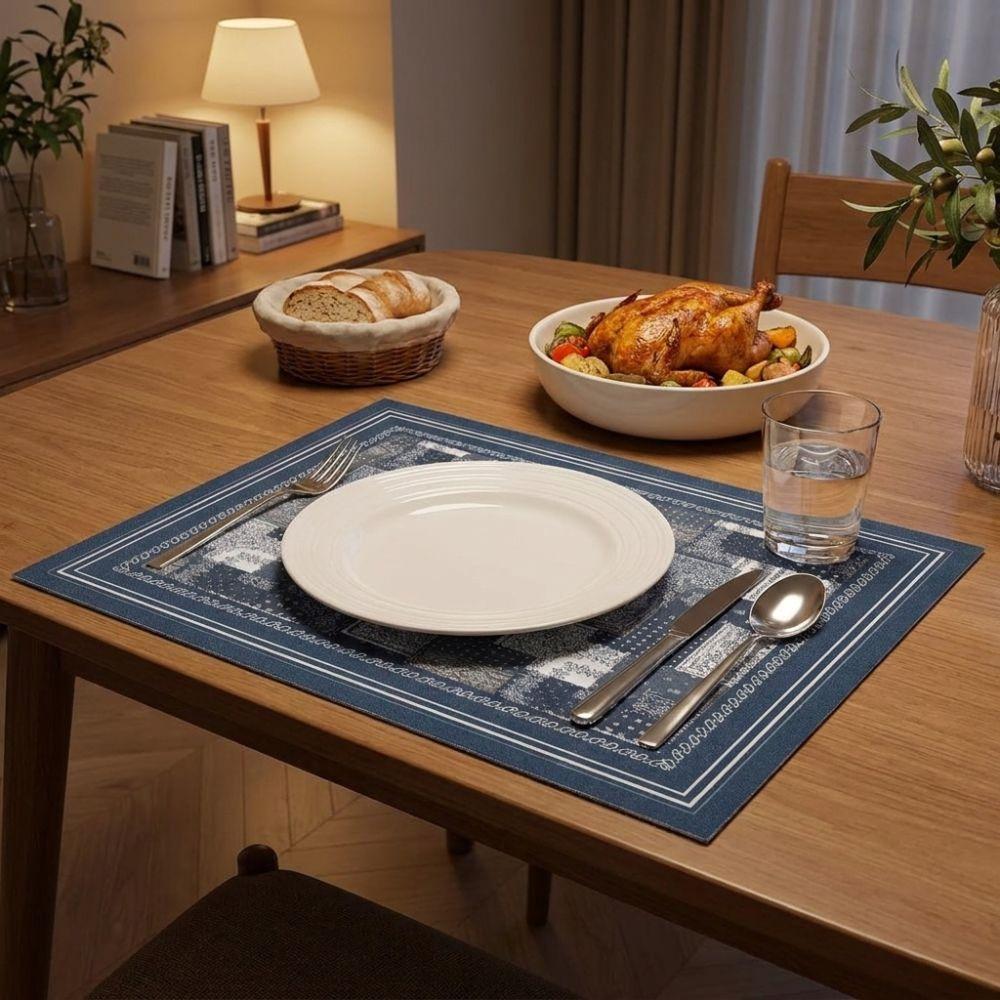 Quick Dry Rural Floral Dinner Mat Non-slip Kitchen Drain Mat Heat Insulation Mat Home Decor