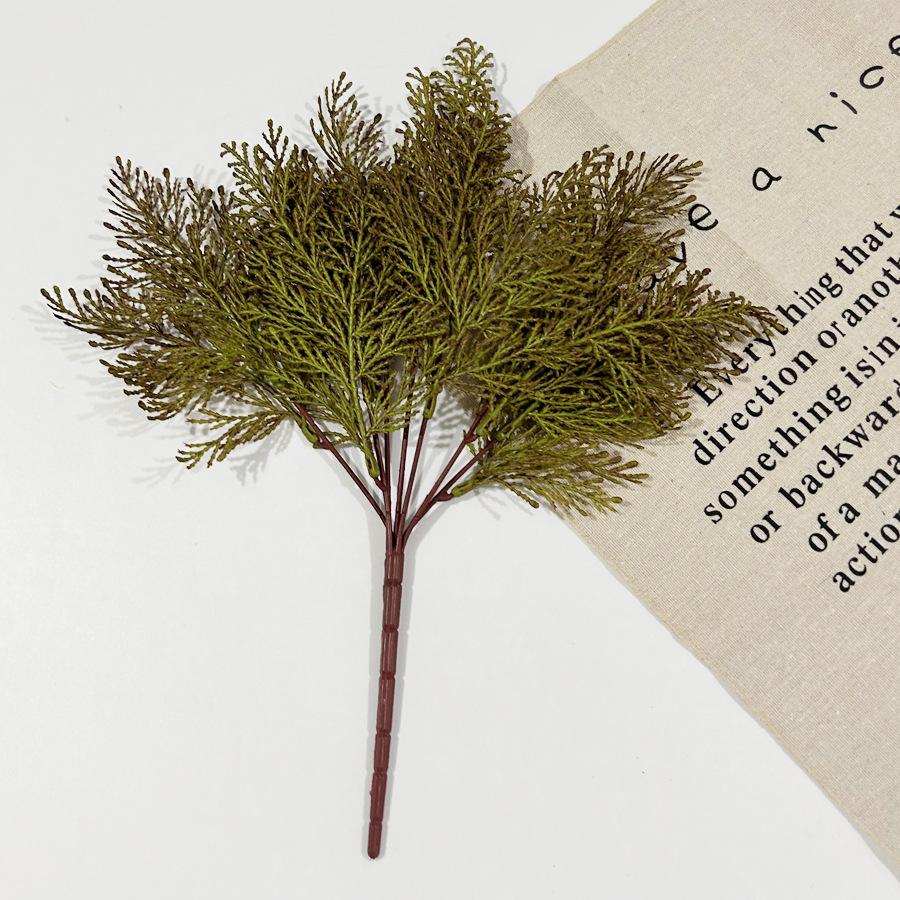 Single Simulated Green Plant Handle Bundle 7 Fork Phoenix Pine Home Ornament Landscaping Plant Engineering Greening Decoration