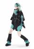 XHSUKADO Jirai-kei Hoodie Black & Green Embroidery Zip-up Size M