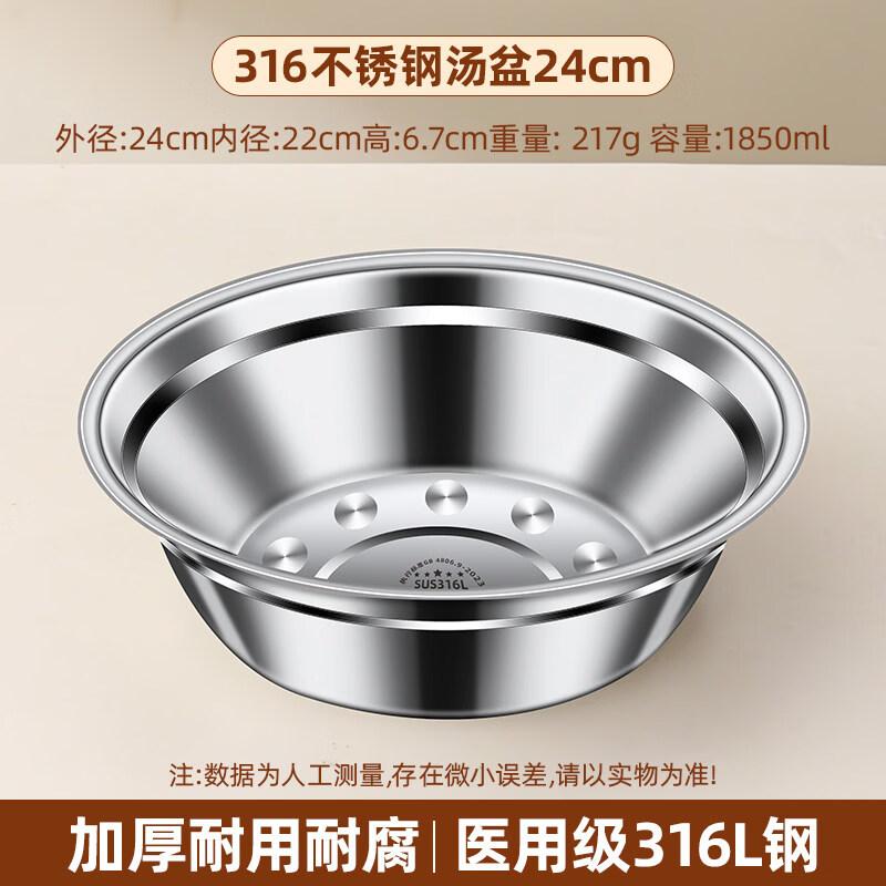 316 Stainless Steel Thickened Cafeteria Bowls