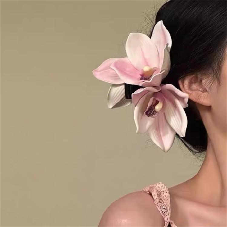 Beautiful Simulation Orchids Flower Claw Clip for Women Enhances with Life Like Flower Designs for Music Festival