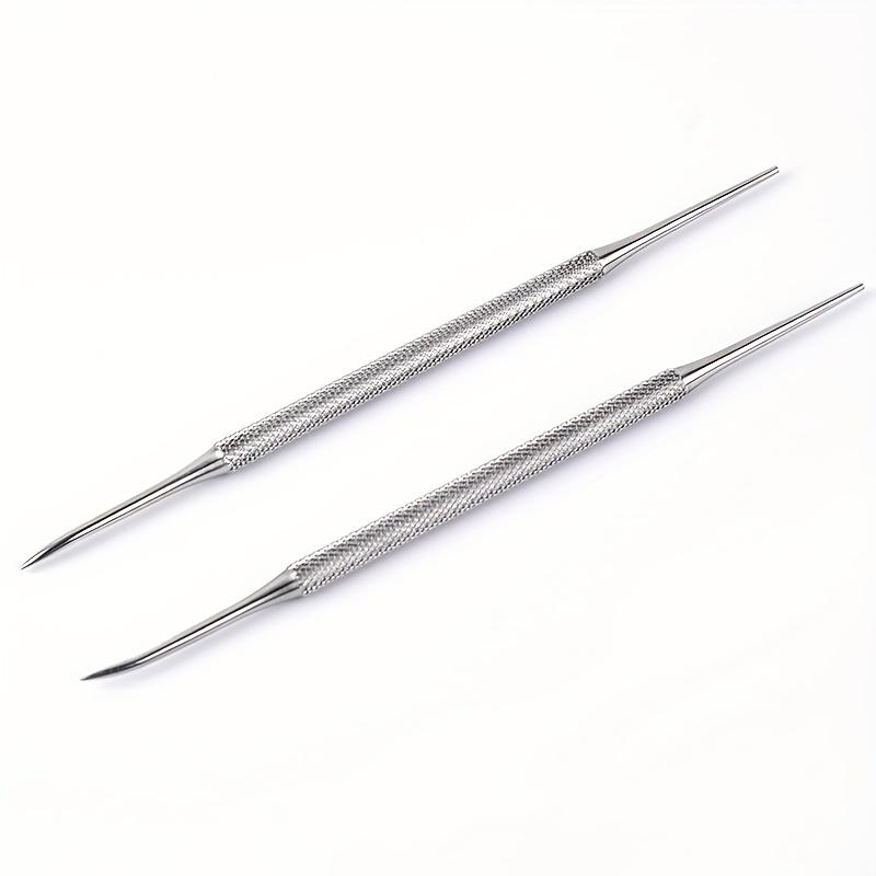 

2pcs Simple Practical Stainless Steel Nail File With Dual Heads Groove Scraper Ingrown Nail Remover Cleaning Tool