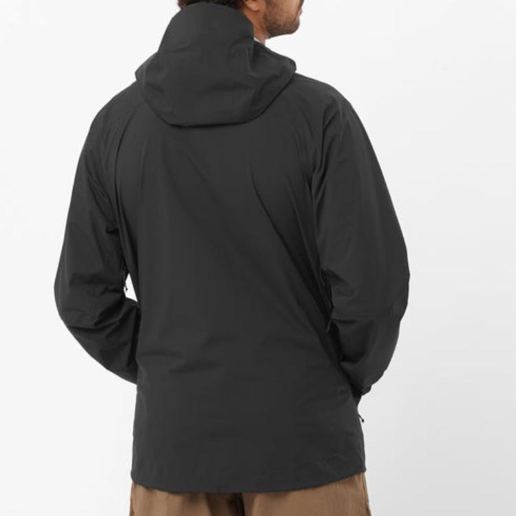 SALOMON Outerpath 2.5 Layer Professional Fabric Technology Quick-Dry Breathable Waterproof Lightweight Ski Jacket Men Jacket Black LC2206000