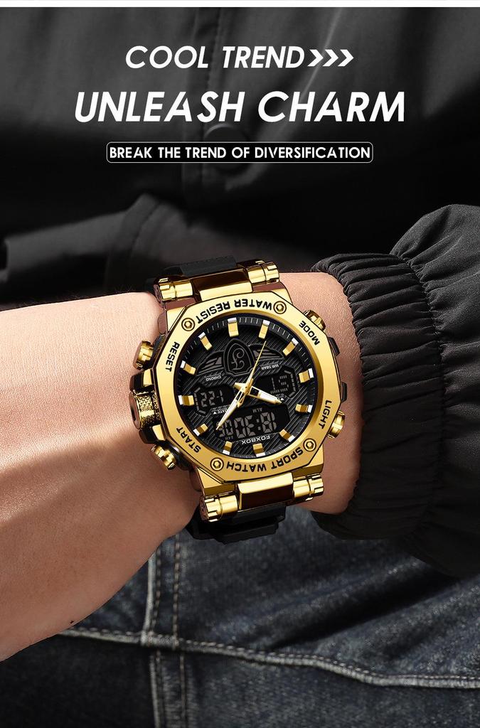 FOXBOX Multifunctional Waterproof Sports Watch for Men & Women, Luminous, Fashionable, Ideal for Commuting