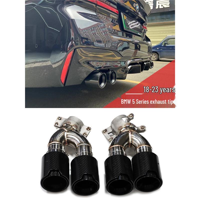Roestvrij Staal Titanium Zwart Quad Uitlaatpijp voor BMW 5 Serie G30/G38