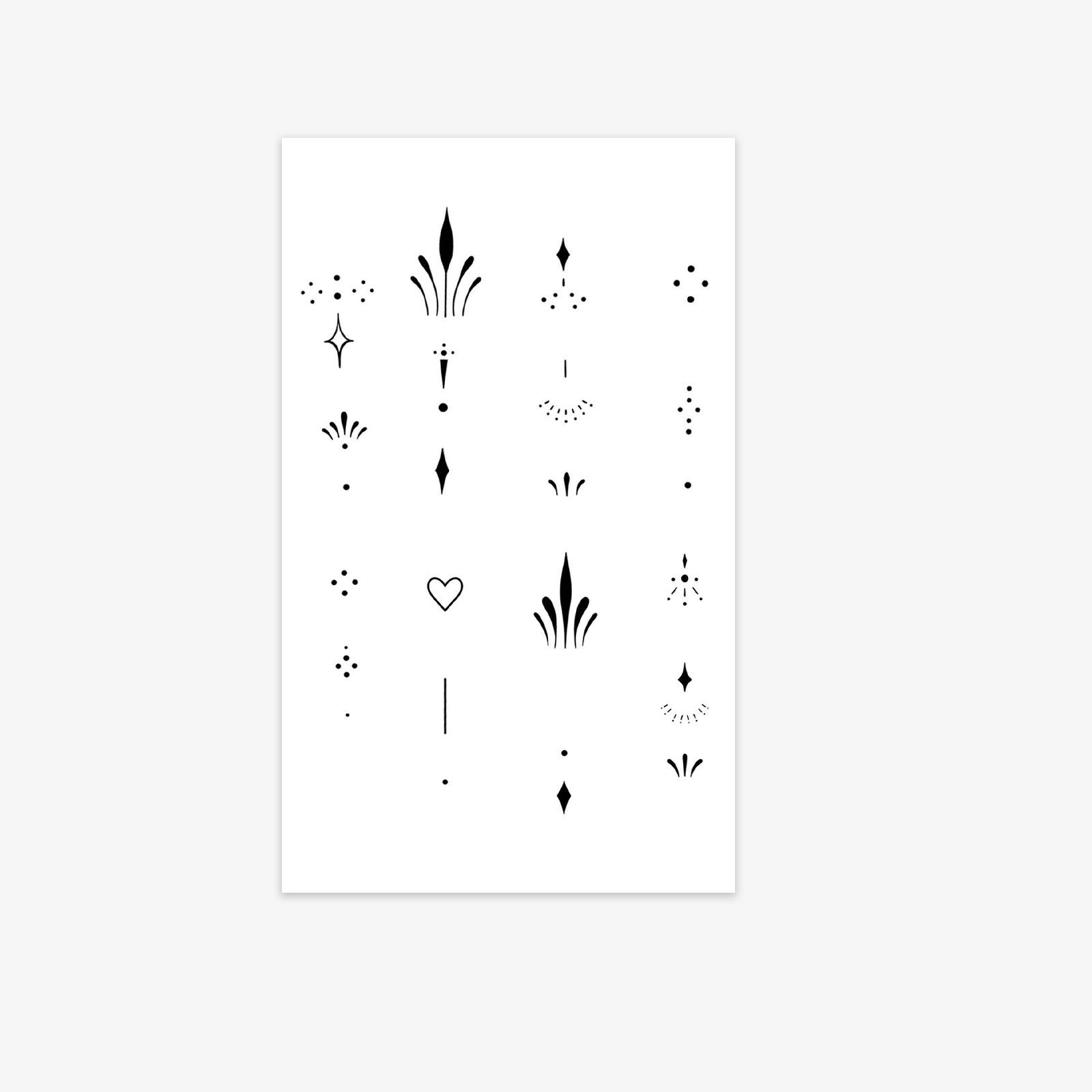 Simple Personality Line Element Tattoo Sticker Waterproof And Long-Lasting Finger Love Tattoo Sticker 9*15