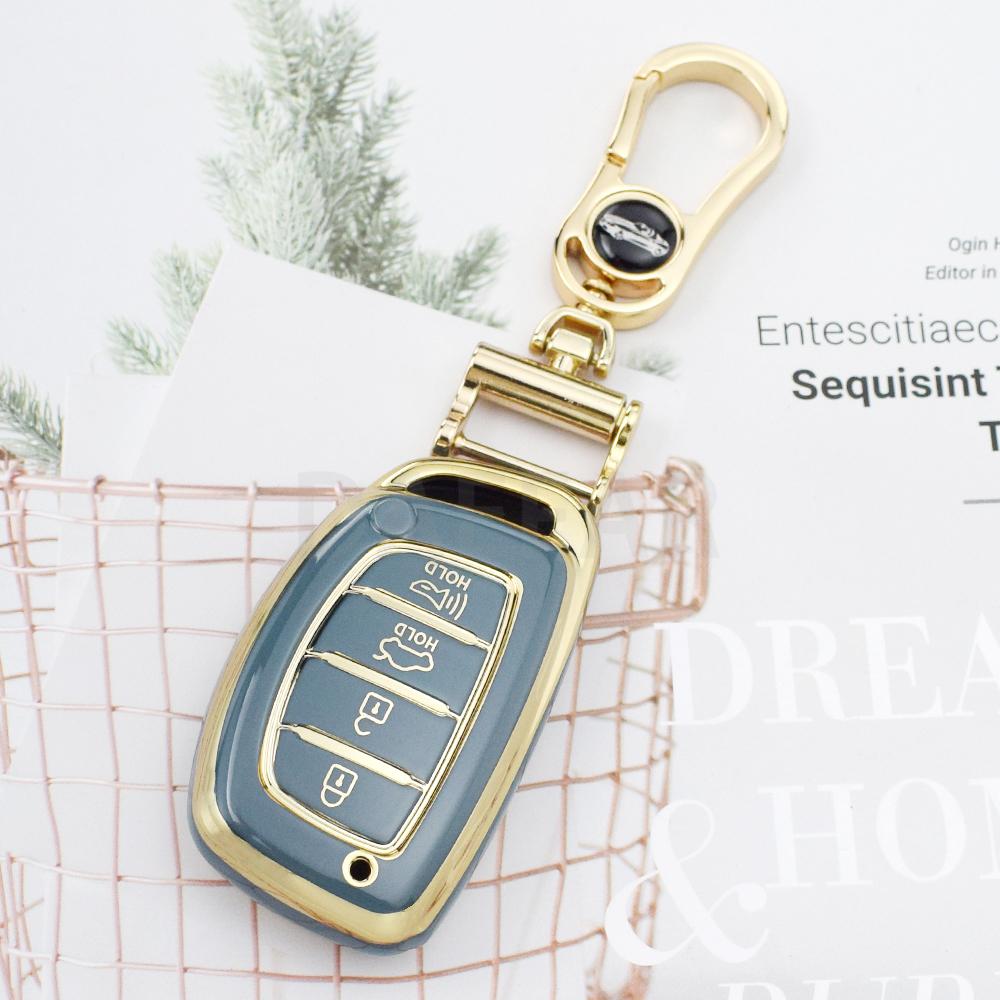 4 Buttons TPU Car Smart Key Case Cover for Hyundai Ix35 Ix45 I10 I30 I40 Creta Tucson Santa Fe Rena Sonata Elantra Accessories