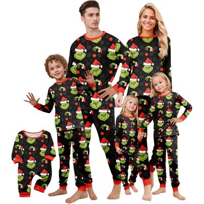 Weihnachtsdruck Süßes Familienset Schlafanzug, Hauskleidung, Familienset Langarm Oberteil Hosen Set