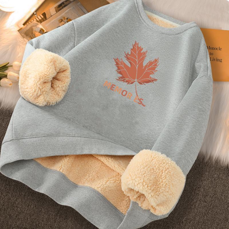 Sweat à capuche tendance pour homme en velours épaissi à doublure en laine d'agneau - Pull d'hiver à col rond, coupe ample, grande taille, haut chaud pour étudiants.