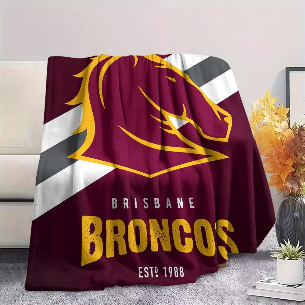 Brisbane Broncos Flanelldecke mit Aufdruck, Hohe Qualität, Bequem für alle Jahreszeiten, Heimdekoration, Wärme und Komfort