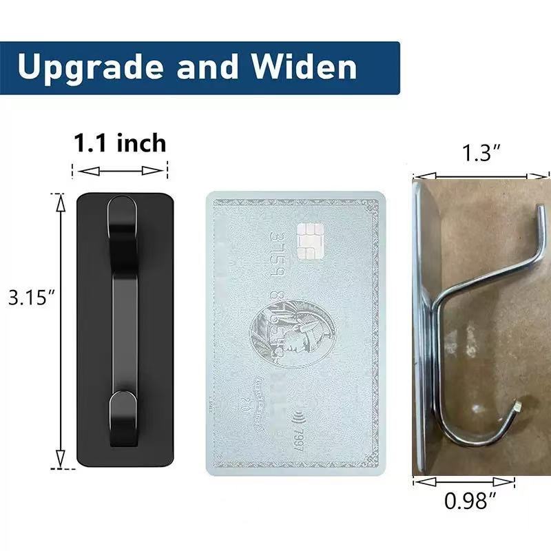 Adhesive Wall Hooks for Towels Coats - Stick On Hooks Hanging Heavy Duty (13lb), Metal Hook for Door, Bathroom, Dorm, Closet - Hanger for Purse