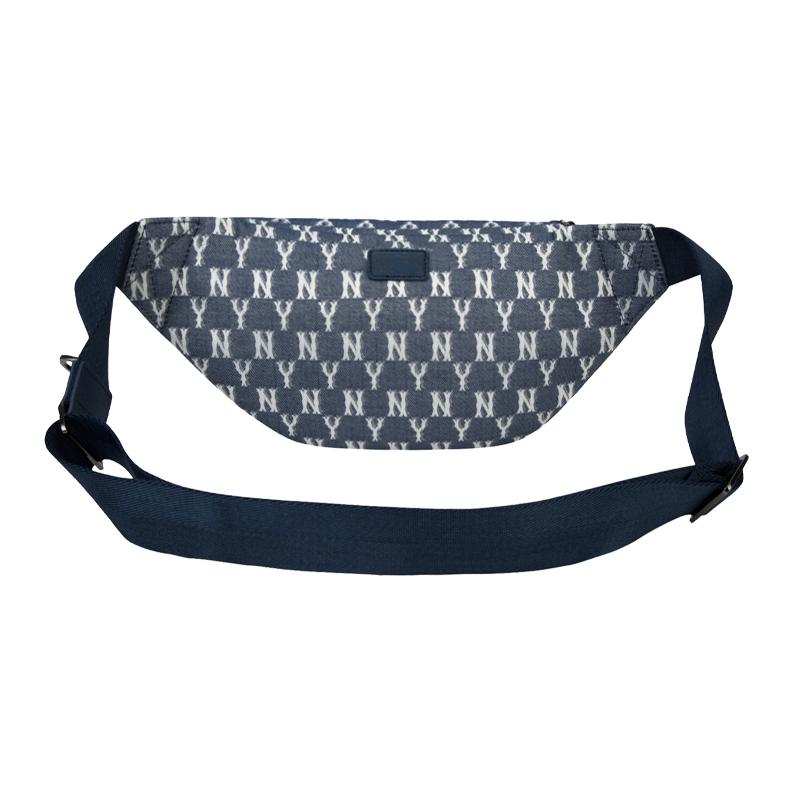 New MLB Monogram Collection Denim Combo Bag One Shoulder Sling Bag Fanny Pack Regular Unisex Denim Denim Blue 32BGCA011-50N