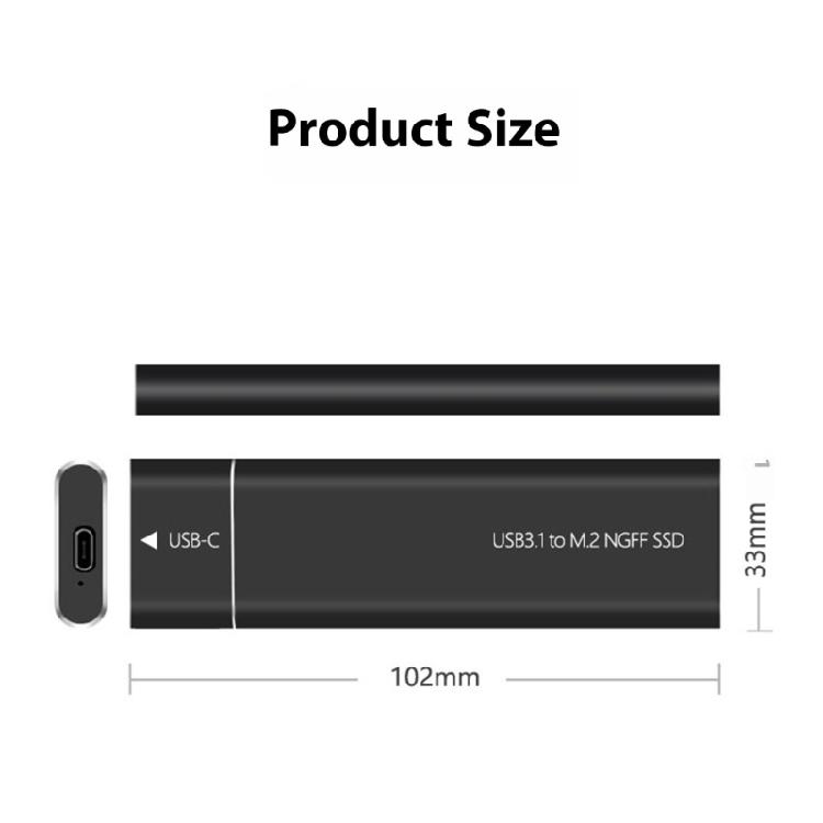 M.2 Portable Enclosure Externally Adapter Case Hard Drive Disk Box Enclosure 5Gbps USB 3.2 Type C for 2230 2242