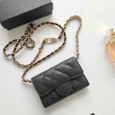 PU Leather Genuine Small Waste Bag Mini Crossbody Waist Bag Small Coin Hanging Diamond Bag