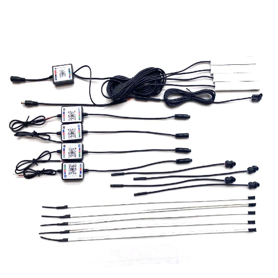 INGEN gjenger LED RGB Bil Interiør Dekor Ambient Light Kit Akryl Lampe Strip 12V
