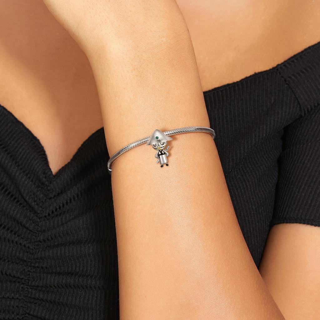 Guitar Skull Cartoon Charm 925 Sterling Silver Gentleman Clown Skeleton Enamel Beads for Women Charm Bracelet Jewelry Dropshipping