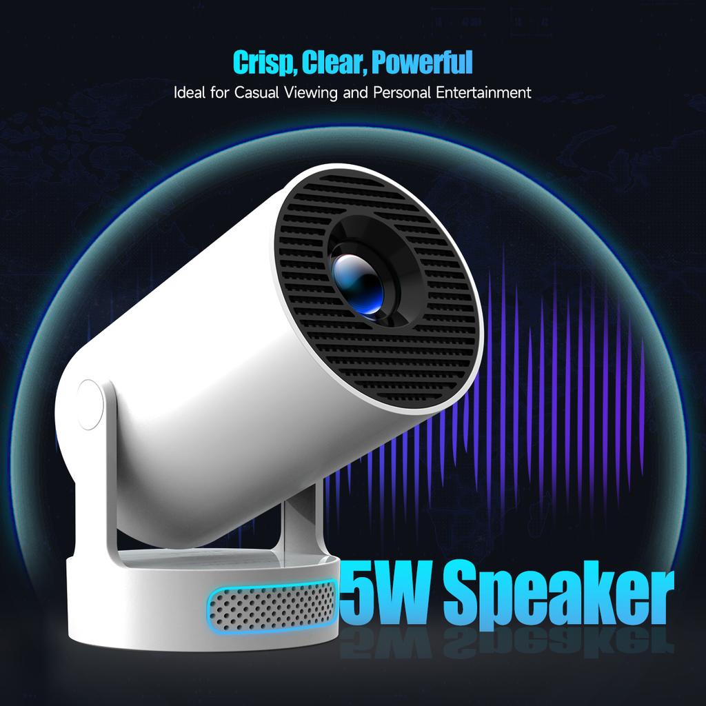 4K HY300 Pro Projector Built In 5W Speaker 1280*720P Android 11 8000 Lumens Wifi6 BT5.4 Outdoor Portable Projector