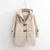 JINZUOMA Chesterfield Duffle Hooded Solid Popular for and Everyday and Beige Size Women's Coat, Jacket, Coat, Coat, Coat, Autumn/Winter, Fashionable,