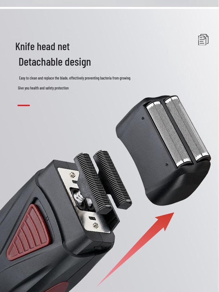 4D Double Head Reciprocating Electric Bald Head Shaver & Whitener for Men