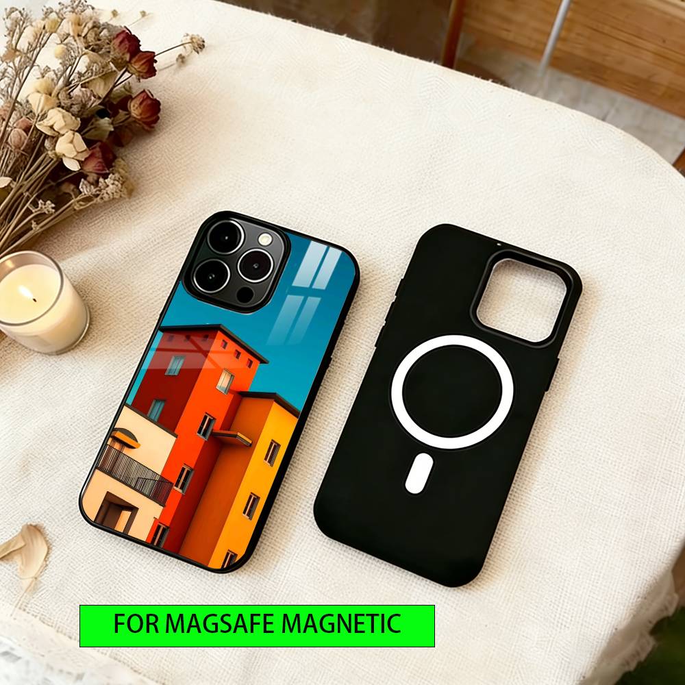 Minimalist Style Phone Case For iPhone17,16,15,14,13,12,11 Plus,Pro Magnetic with Magsafe Wireless Charging