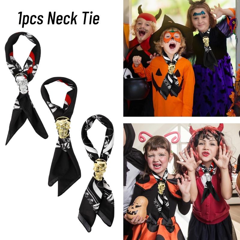 Adults Kids Halloween Pirate Skull Neckties Makeup Costumes Decor Dress Up Props