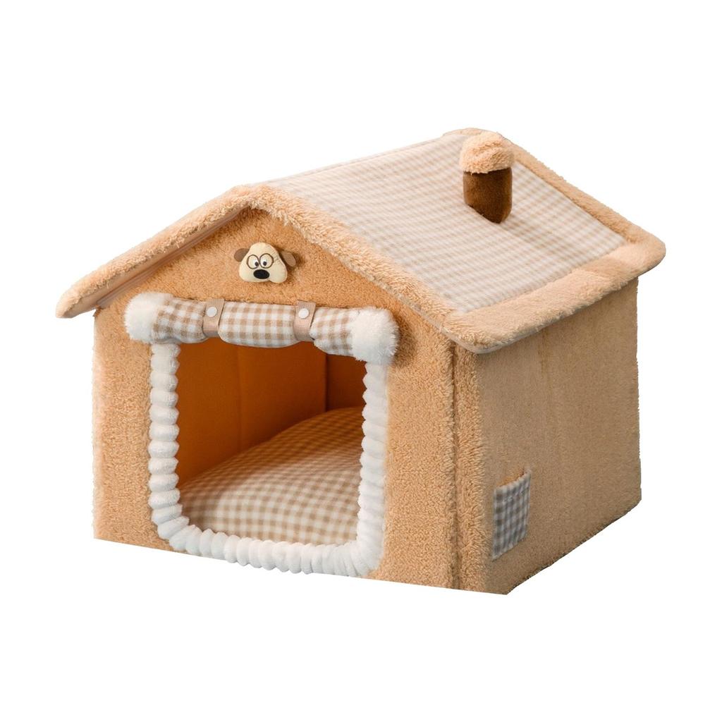 HouseShaped Pet Bed Detachable House with Removable Cushion Cozy for Cat Owners, Living