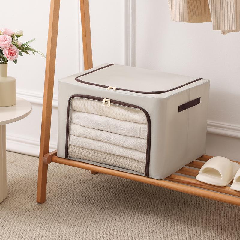 Waterproof Folding Oxford Cloth Storage Box with Steel Frame for Clothes, Quilts, and More