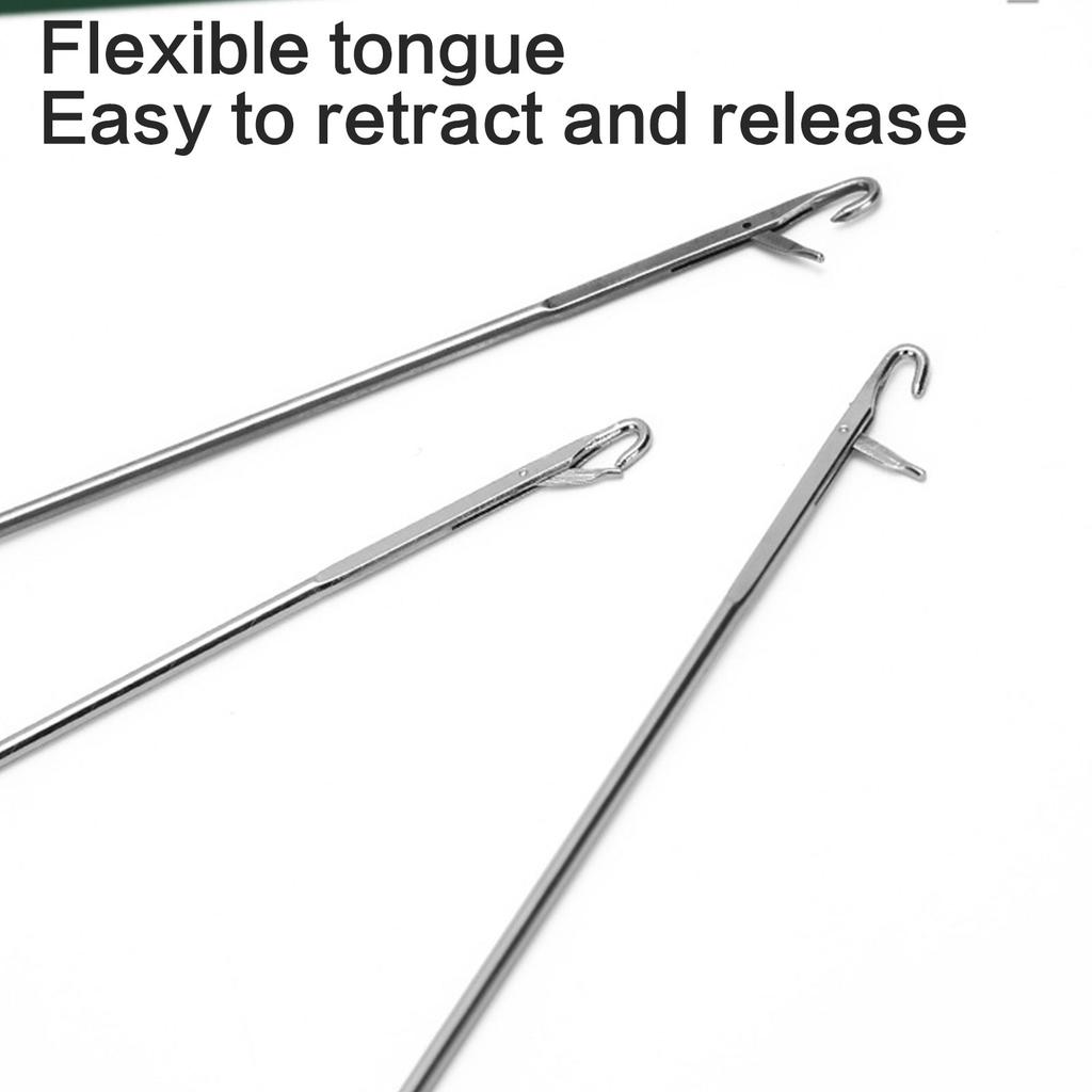 Long Hook Needle Threader For Elastic Bands Easy Quick Insert Metal Threader Sewing Threading Tool For Clothing Handbag