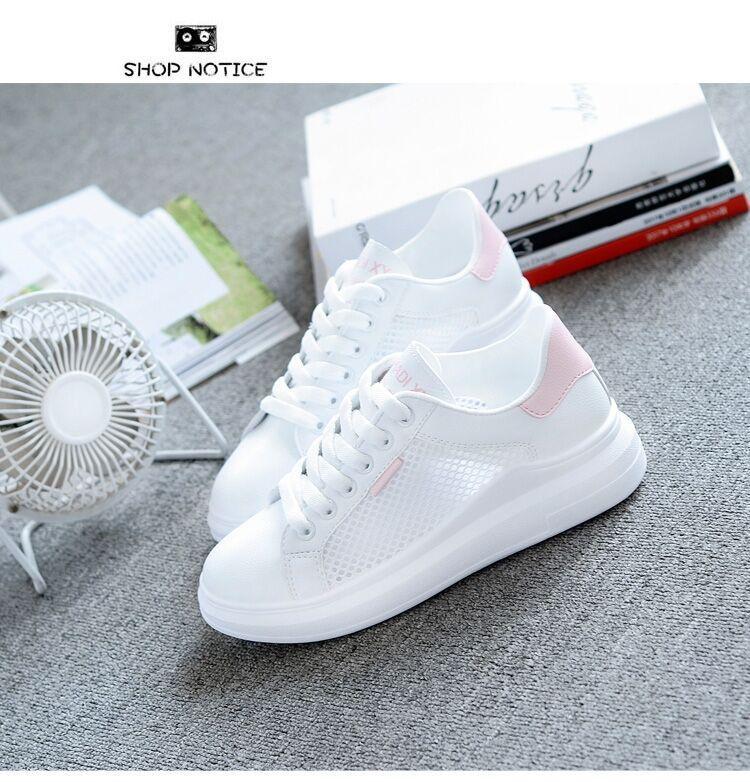 Mesh Hollow Breathable Little White Shoes Women's 2025 Summer New Korean Version of Basic Student Casual Board Shoes Mesh Shoes