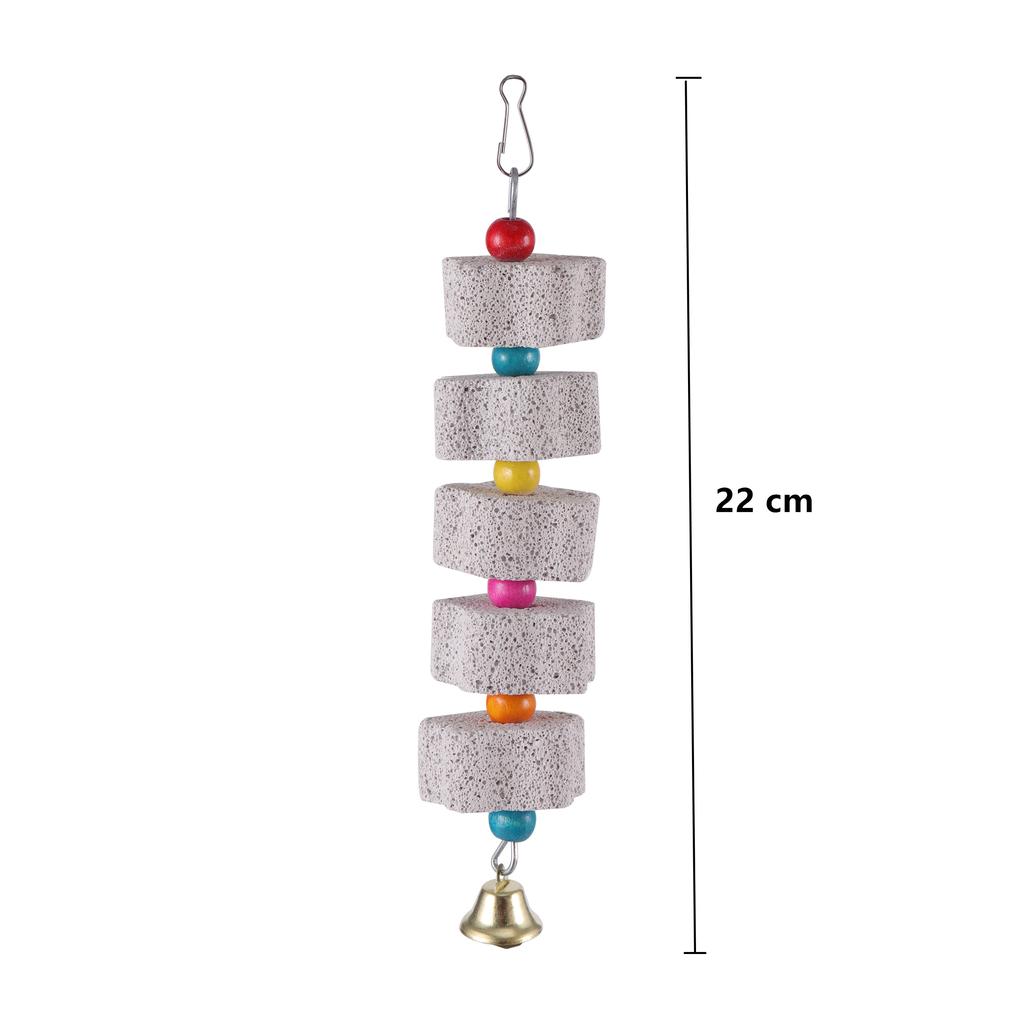 Stone Mineral Pet Supplies Bird Cage Toy Grinding Stone Flower Shape Hang Style Parakeet Toy For Parrot