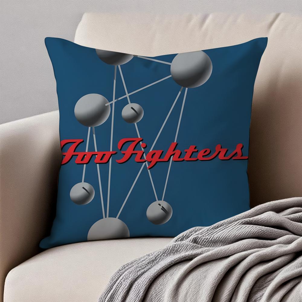 Classic Rock American Band FFoo FFighters Cushion Cover Pillowcase Antidustmite Invisible Zipper Short Plush Sofa Cushion