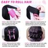 Giant curling wand roller set, 24 pieces, including 12 self-grip curling wands and 12 stainless steel duckbill clips (rose red)