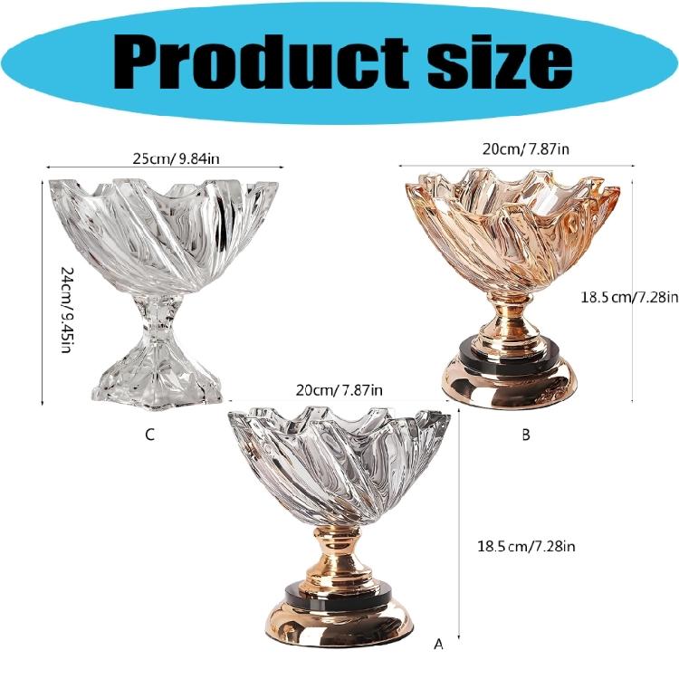 Crystal Glass Fruit Bowl Decorative Bowl for Home Decors Pedestal Bowl for Party Dining Table Centerpieces Serving Bowl