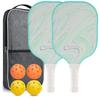 Pickleball Paddles Approved Kit Rackets Honeycomb Core 4 Balls Lightweight To Carry Racquet Cover Carrying Pouch Gift Kit Indoor Outdoor Activity