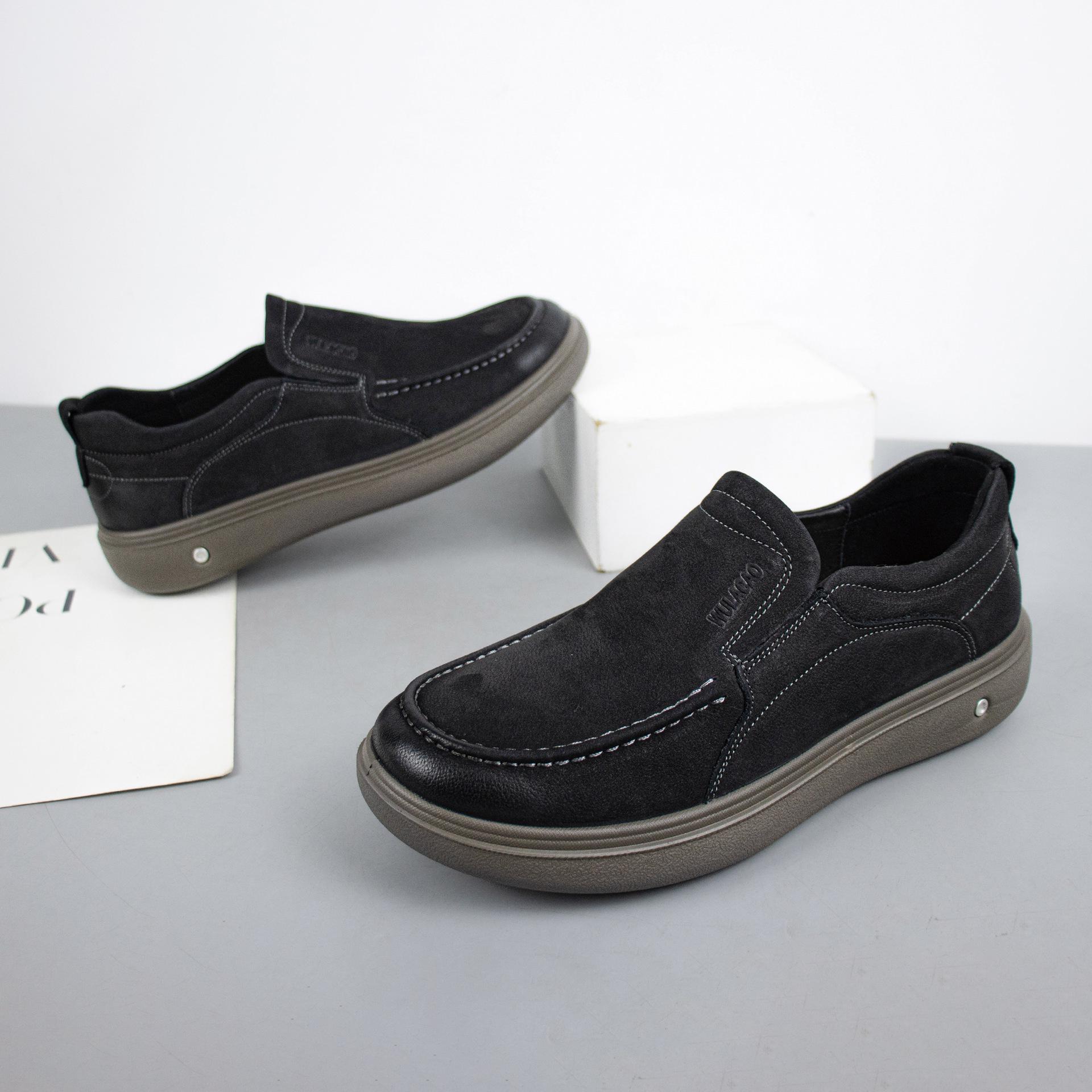

Men s Retro Wide Fit Genuine Leather Cowhide Shoes for Spring and Autumn 39 чорний