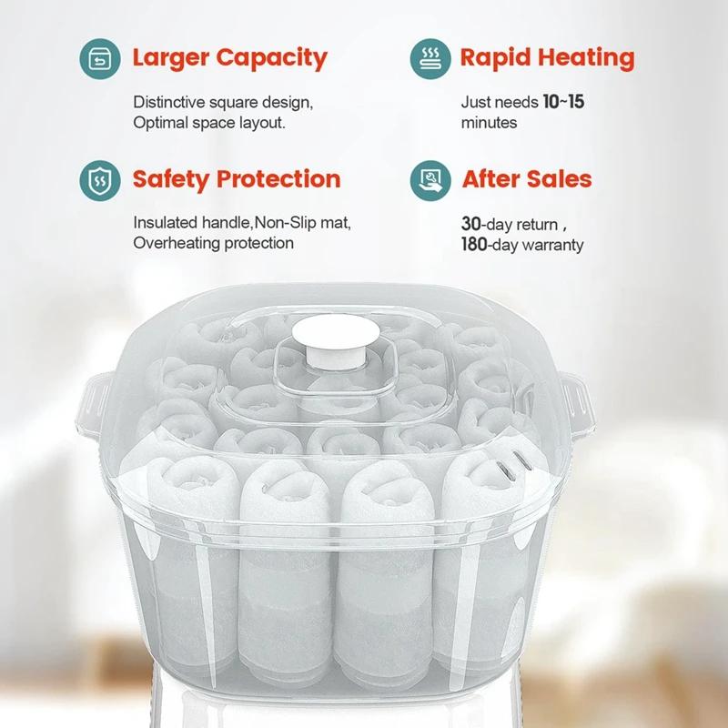 Portable Mini Towel Steamer - Fast Heating Spa Equipment Holds 12 Wet Towels for Facial Beauty