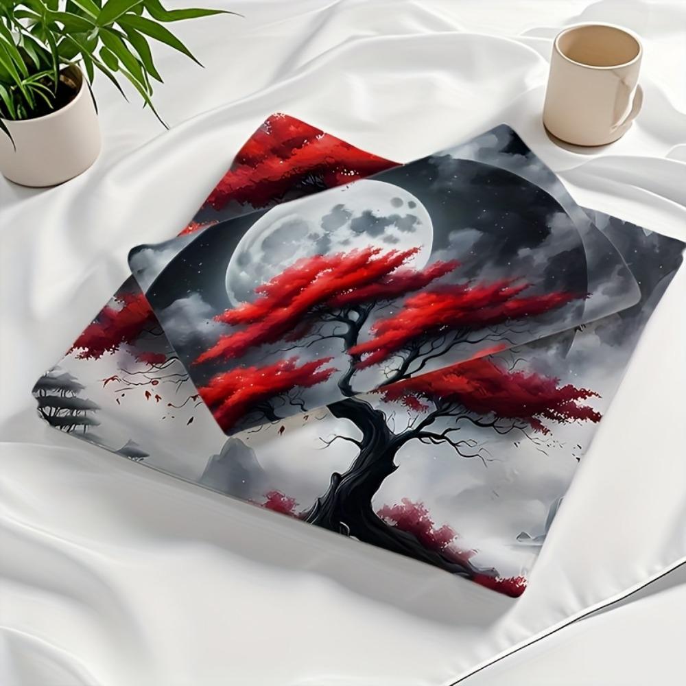 3pcs Chinese Style Bedding Set Misty Scenery Print Cozy Duvet Cover Set King Queen Twin Single Size Birthday Gift Bedroom Decor