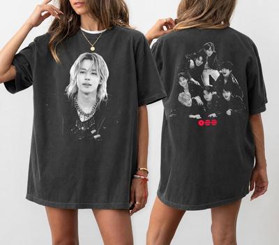 Jimin T Shirt, Kpop Idol Graphic Tee, Korean Singer Shirt, Black Vintage Washed Tee, Music Fan Gift, Oversized Streetwear Shirt