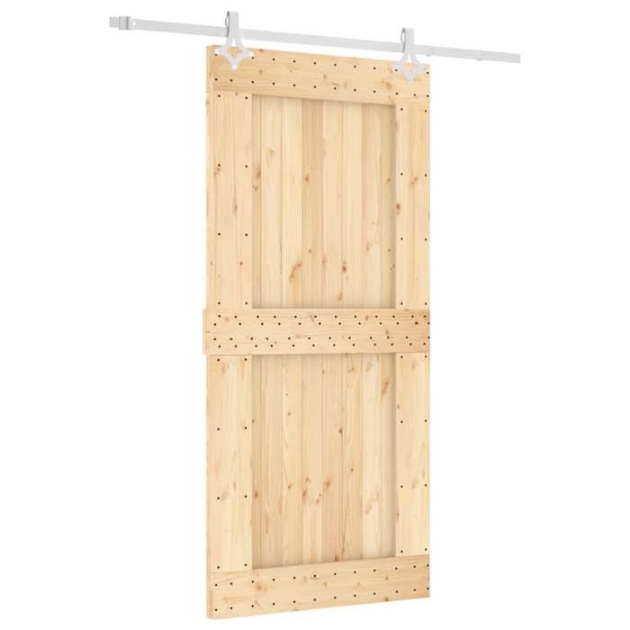 VidaXL Porte coulissante et kit de quincaillerie 95x210 cm pin massif, porte intérieure, porte de grange intérieure 3203189