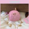 Kids Heartshaped Single Shoulder Bag With Pu Material For Daily Use